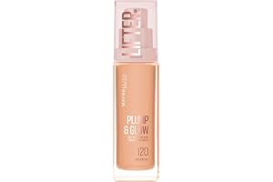 Maybelline New York Lifter Plump & Glow Foundation | 2 % niacinamid och hyaluronsyra, modulär täckning, naturlig ljusfinish