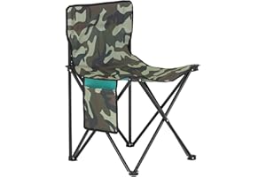 SoBuy Chaise de pêche avec Sac de Transport Chaise Pliante Chaise de Camping Chaise Pliante de Camping Chaise de pêche pour l'extérieur Chaise Carpe, Couleur Camouflage, 45x43x74cm, FST96-TN