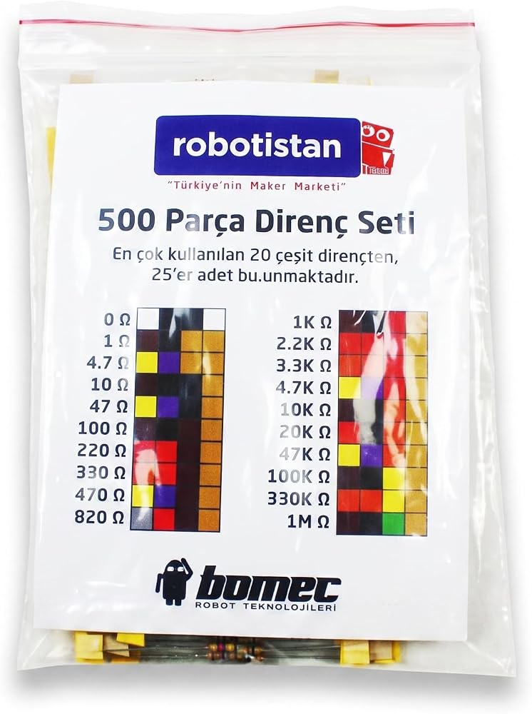 robotistan 1/4 W Direnç Kiti (500 Adet)