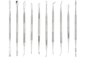 UEETEK 10pcs conjunto de cera de acero inoxidable conjunto de espátula Set Clay cerámica herramientas de escultura