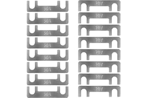 HYRYC Fusibile a Nastro Mini Fusibili Auto Fusibili Lamellari 16pz Fusibili Stripe 30A 40A 50A 60A 70A 80A 100A 110A 125A 150A per Portafusibili Corrente Forte per Auto Camion Moto Barca (50A)