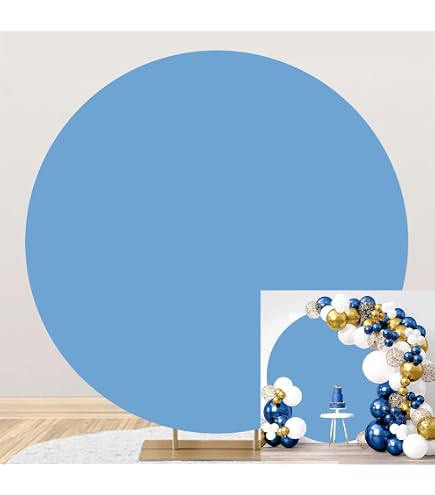 SDOTPMT Fondo Redondo De Tela De Poliéster De 1.8 M Diámetro – Color Puro, Opaco Y Lavable, Para Baby Shower, Fotografía Y Decoración De Fiestas