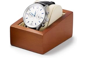 Oirlv Wooden Watch Stand with Microfiber Pillows Compact 7 x 9.5 x 4.8 cm Watch Holder for Men & Women, Ideal for Bedside Storage & Jewellery Display