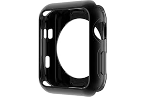 Leotop Etui kompatybilne z Apple Watch 45 mm, 41 mm, miękkie etui z termoplastycznego poliuretanu (TPU), smukła ochrona wyświetlacza, zderzak, osłona dookoła do iWatch Series 7 (41 mm, czarne)