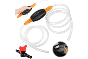 AILA Fuel Syphon Pump, 3M/9.9ft Fuel Transfer Pump Portable Hand Siphon Pump Kit for Fuel Petrol Transfer with Flow Valve, Connect Hose Clamp for Car Petrol Transfer Fuel, Gas Gasoline, Liquid Transfer