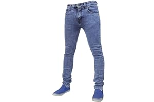 True Face Mens Jeans Skinny Denim Pants Stretch Fit Trouser Zip Fly Elasticated Cotton Bottoms Casual Wear 5 Pockets All Waist & Leg Sizes in Blue, Grey White, Black