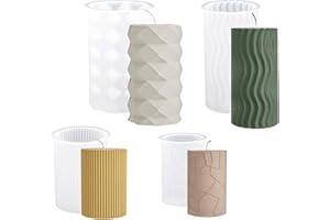 BAFIWU 4 Stück Kerzenform Silikon, Kerzenformen Zum Gießen Set, DIY Kerzen Formen Gießform für Weihnachten