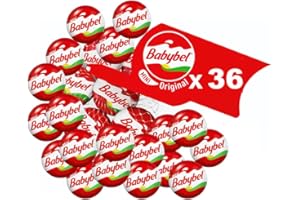 BAZACHI Mini Babybel Original Cheese Semisoft Snacks 20g- Lactose Free (Pack of 36, Original)