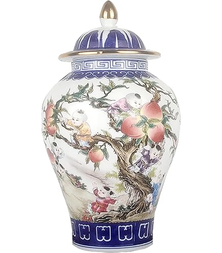 Vase Amphore Chinoise Porcelaine Bleu Et Blanc - Dragon Motif - 50cm De Haut - Neuf Décoration Asiatique