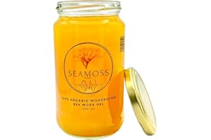 GORDON WATKINS Sea Moss Gel, Made with Wildcrafted, Irish Sea Moss from Grenada. Vegan. Dr Sebi Approved. (Honey, Turmeric and Ginger, 500ml)