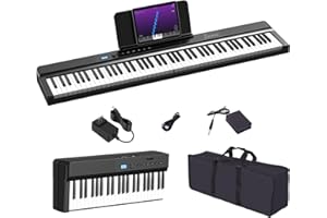OYAYO Upgraded Folding Piano Keyboard 88 Key Full Size Semi-Weighted Keyboard Support MIDI, Bluetooth Portable Foldable Keyboard Piano with Sustain Pedal and Piano Bag, Sheet Music Stand the Best Gift