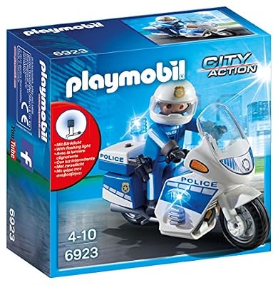 Playmobil - 6923 - Jeu - Moto Policier avec Gyrophare