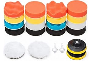FHGLER Polierschwamm Set,22 Stück Polieraufsatz Akkuschrauber, Auto Poliermaschine Polierteller Kit für Exzenter Poliermaschine Schleifmaschine zum Polieren,Schleifen,Wachsen
