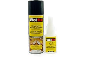Wolfix Sekundenkleber extra starker Reparaturkleber mit Aktivator Spray für universelle Reperaturen mit hoher Haftfestigkeit Universal Cyanacrylat Kleber Set profi Alleskleber… (50g x 200 ml)