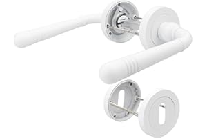 VERAMET® Maniglia Bianca per Porta Interna - Design Moderno di Alta Qualità con Rosette - Facile Montaggio per Camera