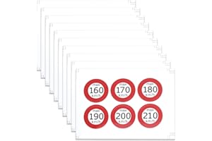 OTOTEC 60pcs Auto Speed Sticker 25mm Adesivo Pneumatico Invernale 160km/h 170km/h 180km/h 190km/h 200km/h 210km/h Velocità massima Adesivo PVC autoadesivo