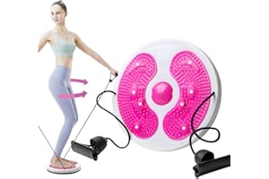 KUWUNG Waist Twisting Disc,Twister Exercise for Waist,Exercise Twist Boards with Resistance Bands,Waist Whisper Body Shaping Disc,Fitness Turntable for Home Workout