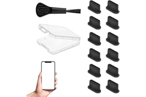 YUEJIESELECTED 12-Stück USB C Staubschutz,Silikon USB C Schutzkappe,Ladebuchse Schutz USB C Abdeckung,Handy Staubschutz Stöpsel für Iphone/Samsung Etc,Smartphone Zubehör,Type-C Staubstecker Reinigungsset (Schwarz)