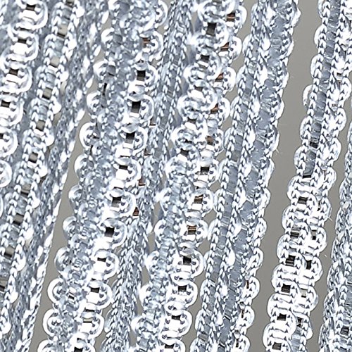Fadenvorhang Fadengardine mit Lurex veredelt Gardine Vorhang silber 90×250 cm - 3
