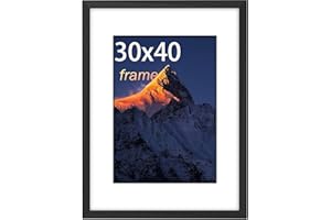 wyewye Cornice legno 30 x 40, Cornici Foto 30 x 40 Nera, 20 x 28,7 cm, con Staffa e Vetro acrilico, adatto per il montaggio a parete, da tavolo e puzzle