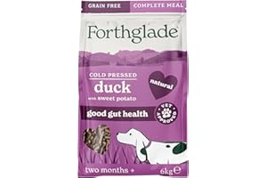 Forthglade Complete Natural Dry Dog Food - Grain Free Duck with Vegetables (6kg) Resealable Bag - Easy to Digest Cold Pressed Dog Food for Puppy, Adult and Senior Dogs