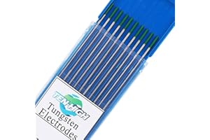 TEN-HIGH Soudage TIG Electrodes de Tungstène Pur WP (Vert) 2,0 * 150 mm de 10 pièces par paquet