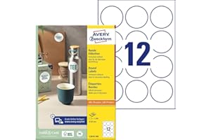 AVERY ZWECKFORM Avery L3416-100 samoprzylepne okrągłe etykiety produktu, 12 etykiet na arkusz A4