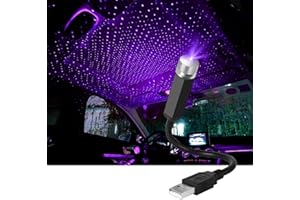 URAQT LED Roof Atmosphere Light, Adjustable USB Car Starlight Projector, Mini Romantic Decorative Ceiling Starlight