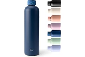 KIVY Edelstahl Trinkflasche 1l, 500ml - Auslaufsichere Thermosflasche 1l - Trinkflasche Edelstahl Kohlensäure geeignet - Isolierflasche - Wasserflasche Edelstahl - Thermo Trinkflasche Metall