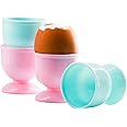 Egg Cups Set of 4, Lightweight Boiled Egg Holders Great for Breakfast, Durable Plastic, Dishwasher Safe, 5 x 5 x 4 cm, Colour Sent at Random (4 Pack of Egg Cups)