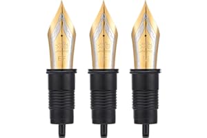 LANXIVI Zestaw 3 wymiennych stalówek do piór wiecznych Jinhao X159 i 9019 (EF, F i M) złote wykończenie