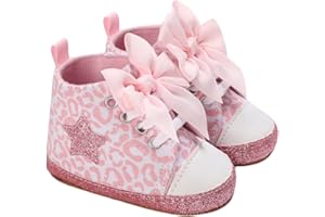 Carolilly Scarpe Primi Passi Infantile Sneaker Bambino Stampa Leopardato Scarpine Neonato AntiScivolo con Pailettes