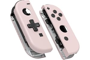 eXtremeRate Soft Touch Kwiaty Wiśni Różowy Joycon (Wersja D-Pad) Handheld Controller Housing z Pełnymi Przyciskami, DIY Wymiana Shell Case dla Nintendo Switch & Switch OLED Model Joy-Con – Console Shell Nie Jest Dołączona