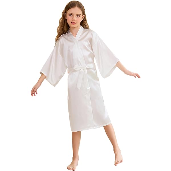 Lot De 12 Peignoirs Kimono En Satin Pour Filles Enfants - Taille 8 Ans, Couleur Violet/lilas, Pour Spa, Mariage, Fête D'anniversaire