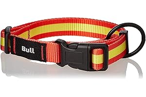 Collar de Seguridad para Perros Grandes T3 - 33 - 50 x 2 cm - Fabricado en Nylon - Diseño Bandera de España - Talla L - Muy Resistente y Confortable - Accesorios para Perros - Consentida