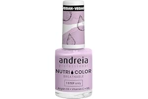 Andreia Professional NutriColor - Esmalte de Uñas Vegano con Nutrientes 100% Natural | Laca de Uñas Transpirable y Amigable con Uñas - Color NC35 Lavanda - 10,5ml