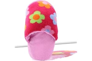 Gowxs 1 x rosa niedliche Haustier-Hausschuhe für Welpen, Katzen, Plüsch, Kauspielzeug, Flip-Flops, quietschendes Spielzeug, Haustierzubehör