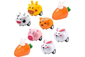 KIKVTER Coniglietti Pasquali a Vento in Auto Carota,8 Pezzi Pasqua Giocattoli Cars, Carote Pull Back Cars con Coniglio,Regalo Pasqua,Decorazioni Pasquali,Pasqua Decorazioni,Regali di Pasqua Conigliett