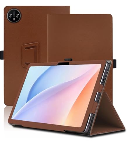 Étui Protection DOOGEE Tab E3 Pro 13" - Cuir Synthétique, Dragonne, Design Enveloppant Rose Rouge