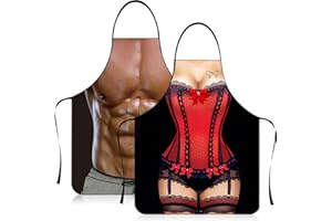 TIVUNORON 2 Grembiule Creativo Sexy Grembiule da Cucina Divertente Grembiule da Barbecue Maschile Grembiule da Cucina Maschile Regalo Divertente per Cucine in Costume di Partito per Uomini Signore