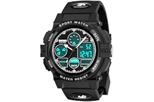 VenSten Kids Digital Watch for Boys - Girls Childrens Sports Electronic Waterproof Outdoor Watches with Stopwatch Alarm Timer LED Light Dual Time Zone