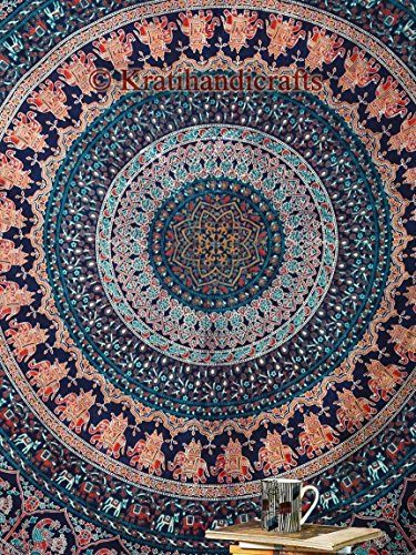 Bless International Wandbehang im indischen Stil / Hippie-Stil, mit psychedelischem Mandala, mehrfarbig, Doppelbett-Größe - 3