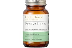 UDO'S CHOICE Digestive Enzymes Supplement – UDO’s Choice Enzyme Blend – 7 Plant-Based Enzymes for Protein, Carb & Fat Digestion – Supports Nutrient Absorption – Gluten & Dairy Free – 90 Vegecaps – One a Day