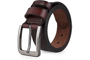 VRLEGEND Ceinture pour Homme en Cuir Véritable, 110cm-175 cm Pour Taille Régulière ou Grandes et Grandes