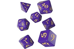 Q WORKSHOP Classic Purple & Yellow RPG - Juego de 7 Piezas polihedrales