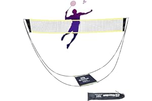 BEFANTST Portable Badminton Net for Garden,Pickleball,Kids Volleyball Net on Beach, Folding Badminton Net for Adults Kids Indoor Outdoor Exercise Training, Easy Setup Net with Carry Bag