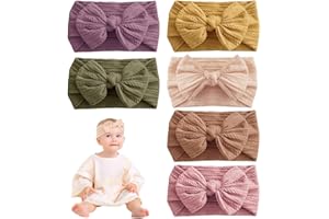 HIOQFR 6pcs Bandeaux Cheveux Bébé Doux Bandeau Bebe Fille Naissance Noeud Bandeau Turban Bebe Fille élastique Serre Tête Cheveux Bebe Fille Bandeaux Accessoire Bebe Naissance pour Nourrissons,Enfant