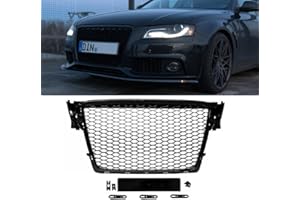 ‎DM AUTOTEILE DM Autoteile Kühlergrill Wabengrill Schwarz Hochglanz passt für A4 B8 ab 08-12 kein RS4
