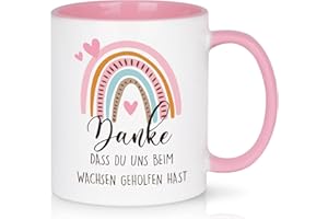 Joymaking Erzieherin Gift Coffee Mug Farewell Gift Nursery for Educators - with Saying "Danke dass Du mir beim Wachsen gehelfen hast - Dankeschön Kindergarten Farewell Gift