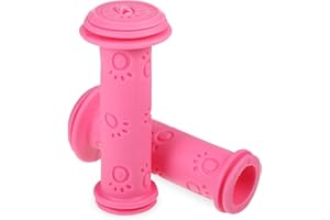 SDHIIOLP Bike Handlebar Grips 2pcs, 22mm handlebar grips bicycle Children's Bike Handlebars Bicycle grips children, rubber grips Scooter Handle Grips Universal Kids Bike Grips Non-Slip 10cm Length Pink